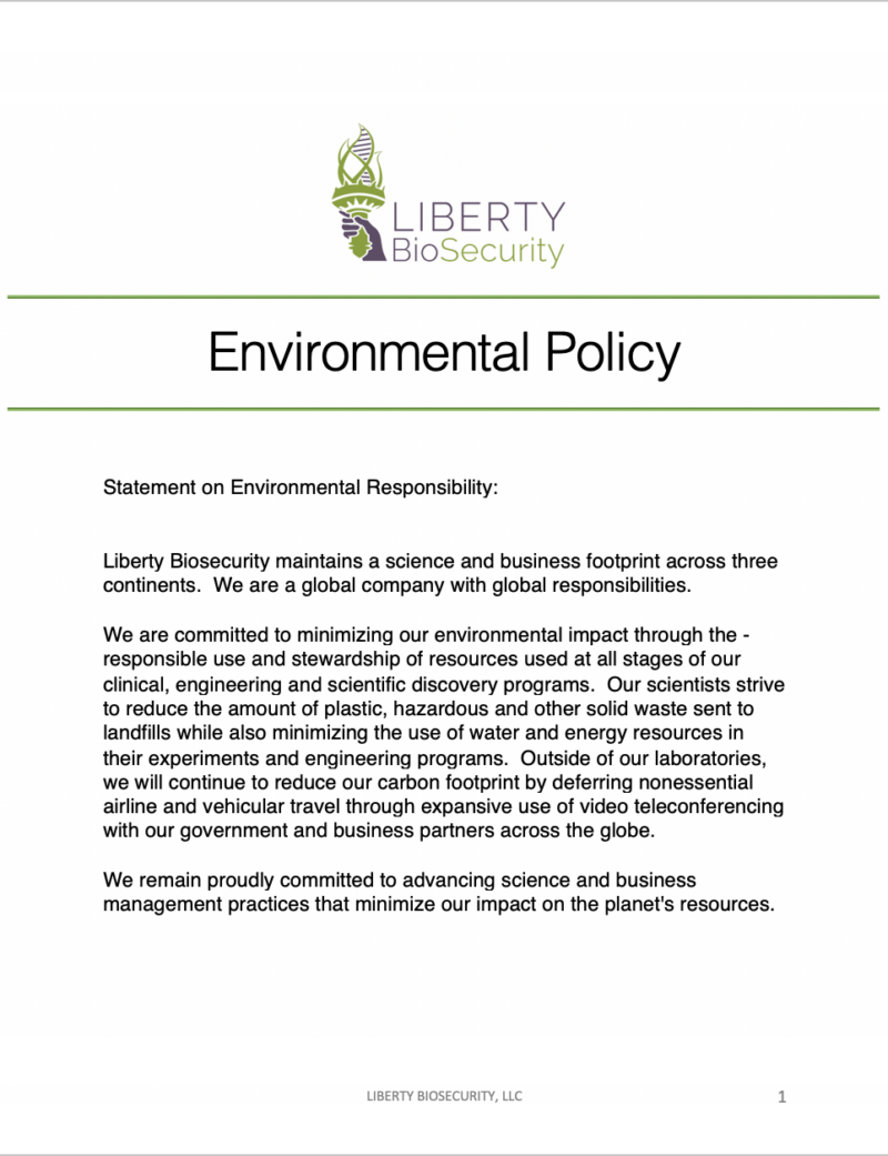 Policies Liberty Biosecurity Policies Liberty Biosecurity